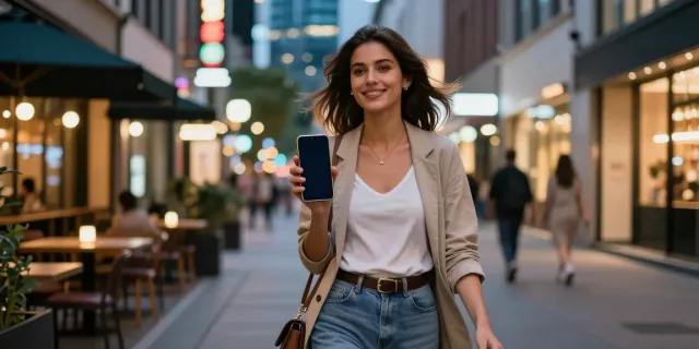 Stylish woman enjoying the nightlife in Ramat Gan, highlighting נערות ליווי ברמת גן experience.